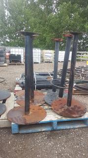 (6) Table Stands Steel Round Base .