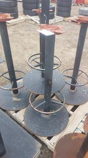 (5) Table Stands Steel Round Base .
