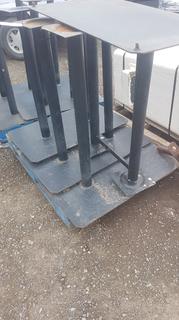 (3) Table Stands Steel Rectangle Base & (1) Table.