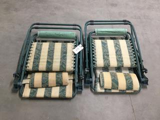 (2)Zero Gravity Lawn Chairs, 1 Regular, 1 Wide size.