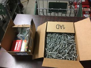 Box Of 2 3/4" Connector Screws, Assorted Staples.
