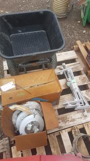 Light Fixtures, Brackets and Lawn Seeder.