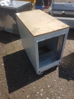 Wood Top Storage Crate on Castors 18" x 32" x 32".
