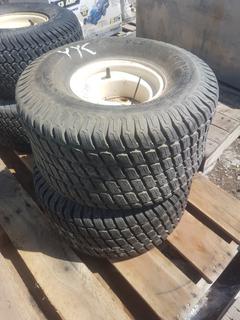 (2) Carlisle Turf Master 20 x 10.00 - 8 NHS (1 New, 1 Used c/w Rims).