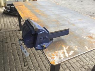 Work Bench w/ Vice 96" x 48 1/2" x 3'.