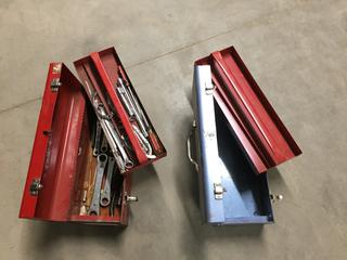 Metal Tool Boxes, Assorted Wrenches/Sockets.