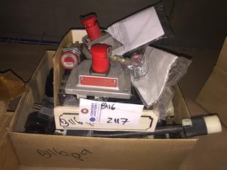 Assorted Breakers, Switches, Extension Cord Fittings.