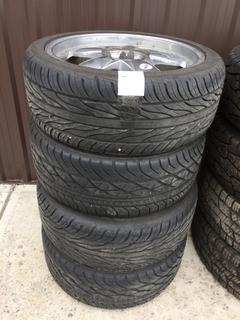 (4) Maxxis Victra Z4S 225/40ZR18 M+S with Vault Chrome Rims.