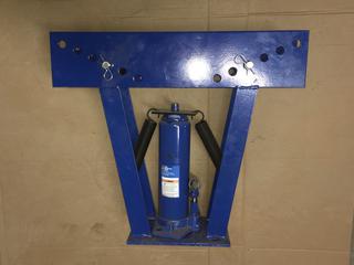 12 Ton Hydraulic Press Pipe Bender with Access, Missing Pump Handle.