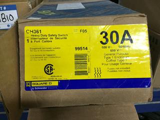 Square D 30 AMP, 600 Volt, Heavy Duty Safety Switch, General Purpose.