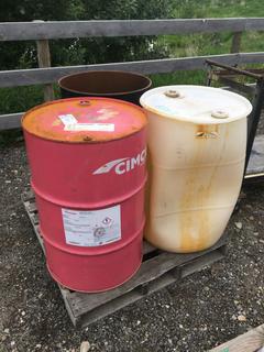 (3) 45 Gallon Drums.