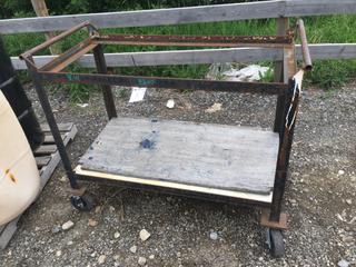 Metal Cart on Wheels 49" x 25" x 38".