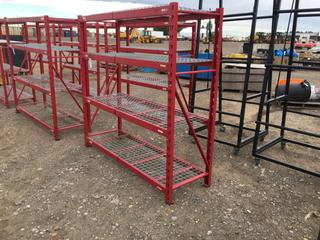 Snap-On Steel Racking 77" x 2' x 6'.