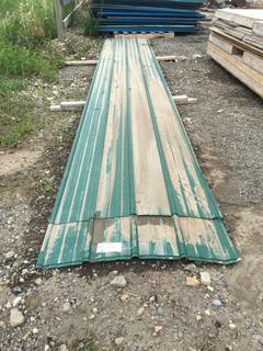 (3) Sheets of 38 1/2" x 20' Green Tin.