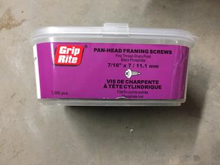 Case of Pan-Head Framing Screws, 7/16" x 7/11.1mm.