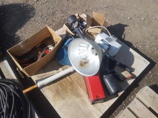 Pallet of Assorted Tools, Hoses & 540 PTO Shaft.