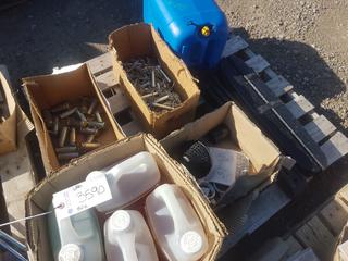 Pallet of Hitch Pins, Jugs of Car & Boat Wash.
