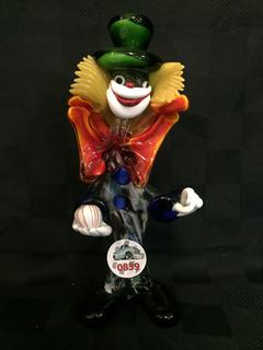 Glass Clown Figurine.