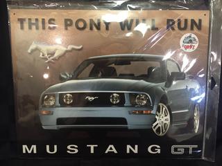 Mustang GT Tin Sign, 12-1/2" x 16".