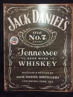 Jack Daniels Tin Sign, 12-1/2" x 16".