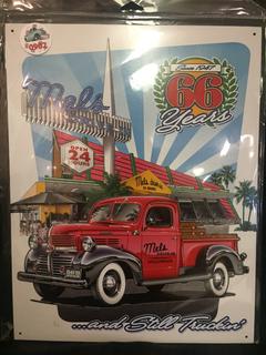 Mels Drive-In Tin Sign, 12-1/2" x 16".