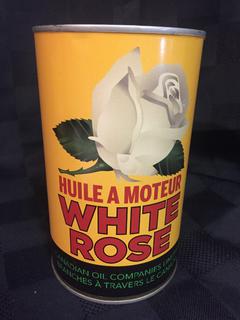 Reproduction White Rose 1 Quart Motor Oil Container (Unopened).