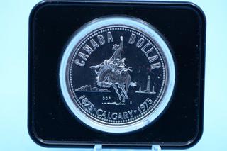 1975 Calgary Stampede Silver Dollar.