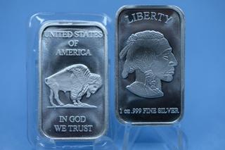 Liberty 1 Oz .999 Fine Silver Bar.