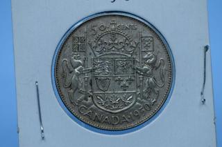 1950 Canada Silver 50 Cent Coin.