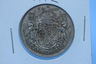 1952 Canada Silver 50 Cent Coin.
