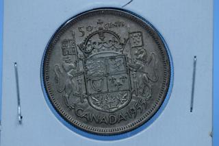 1955 Canada Silver 50 Cent Coin.