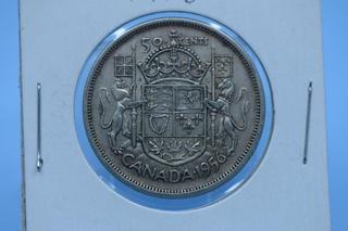 1956 Canada Silver 50 Cent Coin.