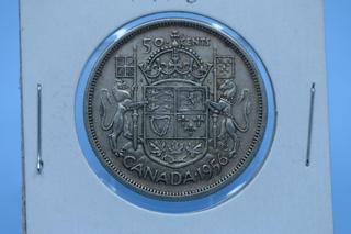 1956 Canada Silver 50 Cent Coin.