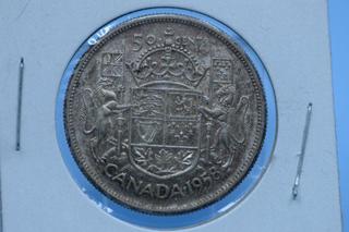 1958 Canada Silver 50 Cent Coin.