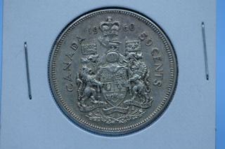 1960 Canada Silver 50 Cent Coin.