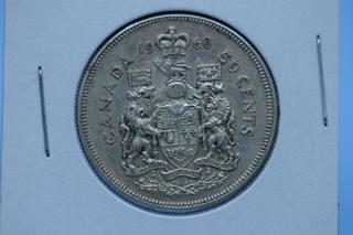 1960 Canada Silver 50 Cent Coin.