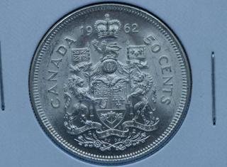 1962 Canada Silver 50 Cent Coin.