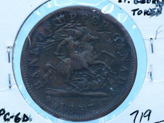 1857 Bank of Upper Canada Dragonslayer Token.