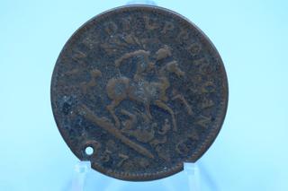 1857 Bank of Upper Canada Dragonslayer Token.