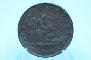 1854 Bank of Upper Canada Dragonslayer Coin.