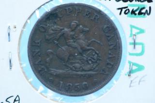 1850 Bank of Upper Canada Dragonslayer Half-Penny.