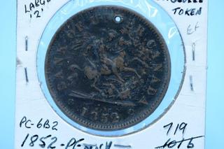 1843 Bank of Upper Canada Dragonslayer One-Penny.