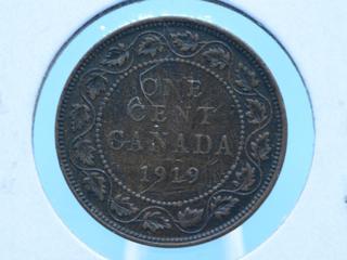 1919 Canada One Cent Coin.