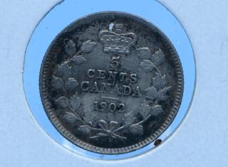 1902 Canada Five Cent Coin.