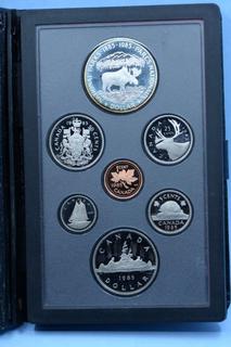 1985 Canada Double Dollar Proof Set c/w Silver Dollar.