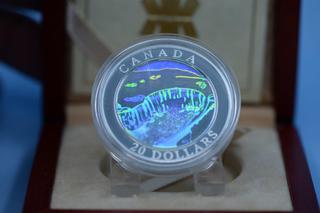 Canada Niagara Falls Holographic 1 Oz .9999 Silver Proof Coin.