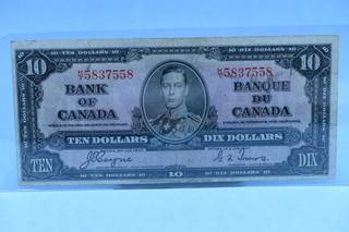 1937 Bank Of Canada Ten Dollars.