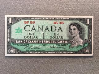 1967 Canada Centennial One Dollar Bill S/N 1867 1967.