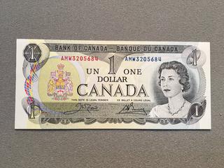 1973 Canada One Dollar Bill S/N AMW3205684.