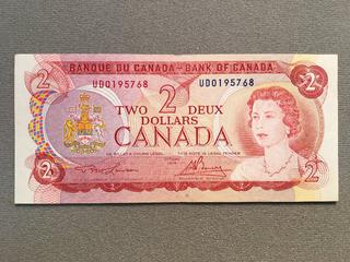 1974 Canada Two Dollar Bill S/N UD0195768.